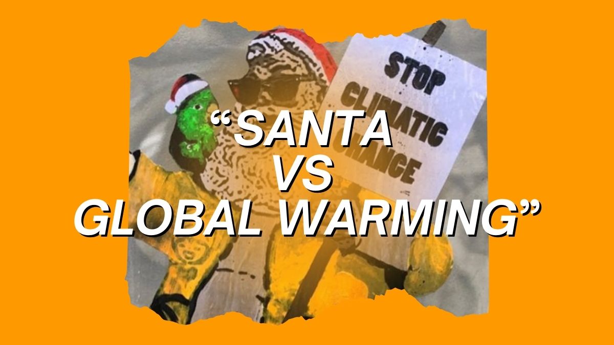 OPERA STREET ART NATALE SANTA CLAUS GLOBAL WARMING MILANO ITALIA